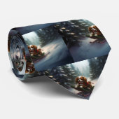 Cavalier King Charles Spaniel Kerstsneeuw Stropdas (Opgerold)