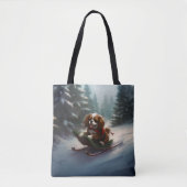 Cavalier King Charles Spaniel Kerstsneeuw Tote Bag (Voorkant)