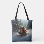 Cavalier King Charles Spaniel Kerstsneeuw Tote Bag (Achterkant)