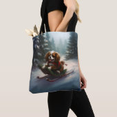 Cavalier King Charles Spaniel Kerstsneeuw Tote Bag (Dichtbij)