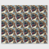 Cavalier King Charles Spaniel Kersttrein Cadeaupapier (Vlak)