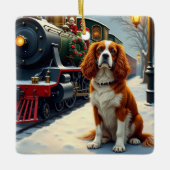 Cavalier King Charles Spaniel Kersttrein Keramisch Ornament (Voorkant)