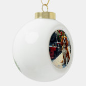 Cavalier King Charles Spaniel Kersttrein Keramische Bal Ornament (Links)