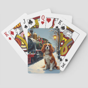 Cavalier King Charles Spaniel Kersttrein Pokerkaarten