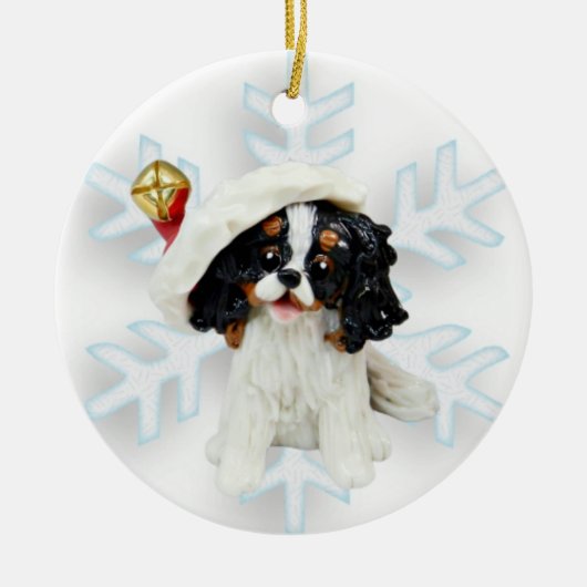 Cavalier King Charles Spaniel kerstversiering Keramisch Ornament (Voorkant)