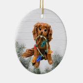 Cavalier King Charles Spaniel kerstversiering Keramisch Ornament (Rechts)