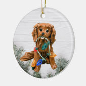 Cavalier King Charles Spaniel kerstversiering Keramisch Ornament (Links)