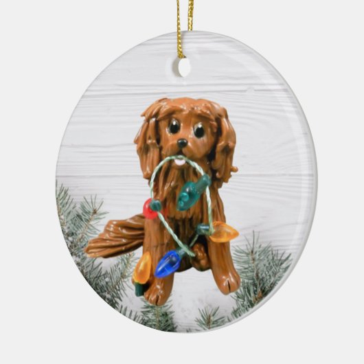 Cavalier King Charles Spaniel kerstversiering Keramisch Ornament (Links)