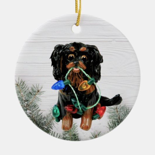 Cavalier King Charles Spaniel kerstversiering Keramisch Ornament (Voorkant)