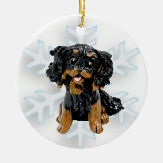 Cavalier King Charles Spaniel kerstversiering Keramisch Ornament (Voorkant)