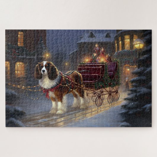 Cavalier King Charles Spaniel Kerstviering Legpuzzel (Horizontaal)