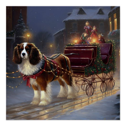 Cavalier King Charles Spaniel Kerstviering Perfect Poster (Voorkant)