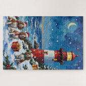 Cavalier King Charles Spaniel Kerstvuurtoren Legpuzzel (Horizontaal)