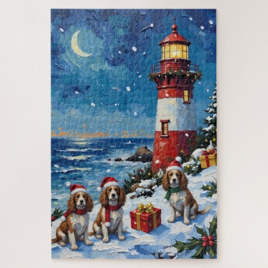 Cavalier King Charles Spaniel Kerstvuurtoren Legpuzzel (Verticaal)