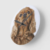 Cavalier King Charles Spaniel kijkt op Ronde Klok (Hoek)