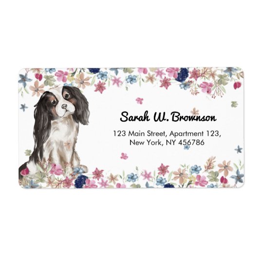 Cavalier King Charles Spaniel Kleine Hond Etiket (Voorkant)