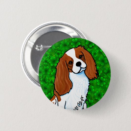 Cavalier King Charles Spaniel Knop Ronde Button 5,7 Cm (Voorkant /achterkant)