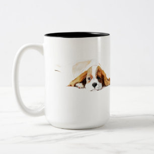 Cavalier King Charles Spaniel koffiemok, hond cade Tweekleurige Koffiemok