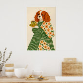 Cavalier King Charles Spaniel Kunstprint Hond met Poster (Keuken)