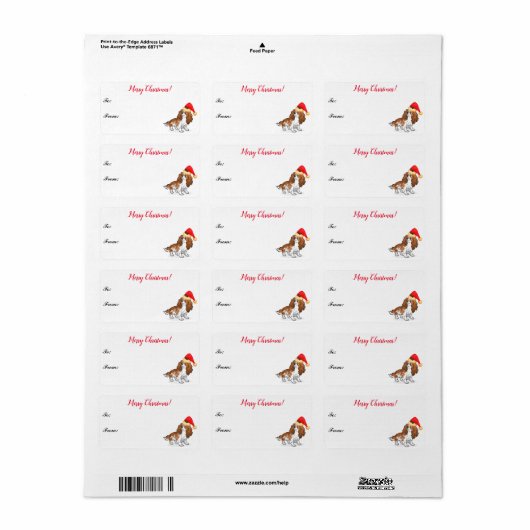 Cavalier King Charles Spaniel Label kerstcadeau (Full Sheet)