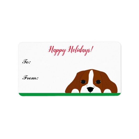 Cavalier King Charles Spaniel Label kerstcadeau (Voorkant)