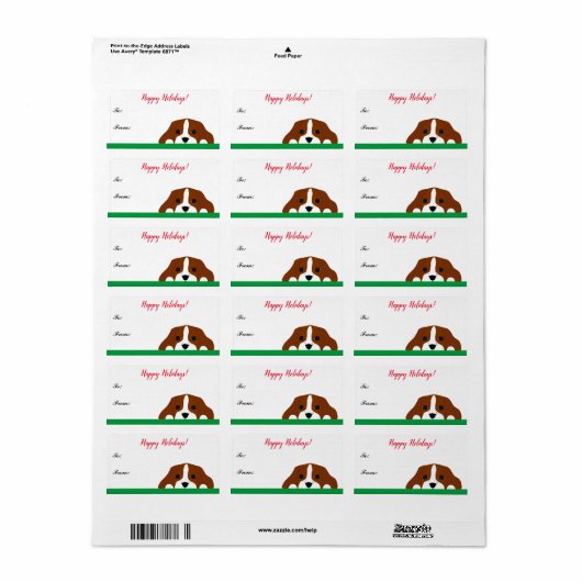 Cavalier King Charles Spaniel Label kerstcadeau (Full Sheet)