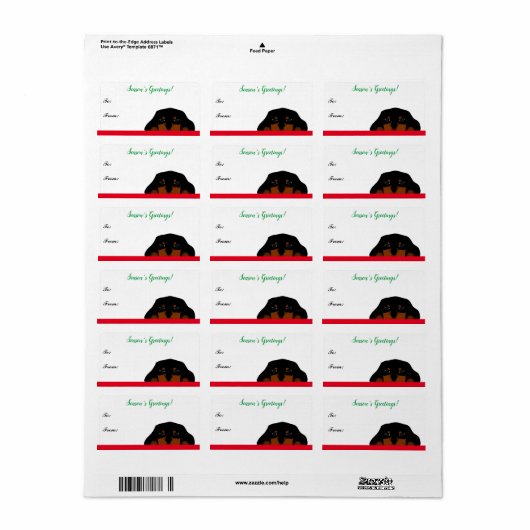 Cavalier King Charles Spaniel Label kerstcadeau (Full Sheet)