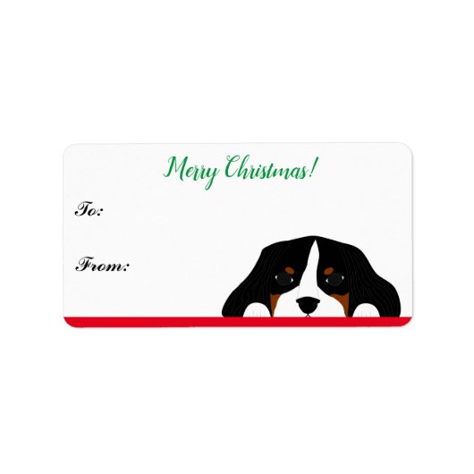 Cavalier King Charles Spaniel Label kerstcadeau (Voorkant)