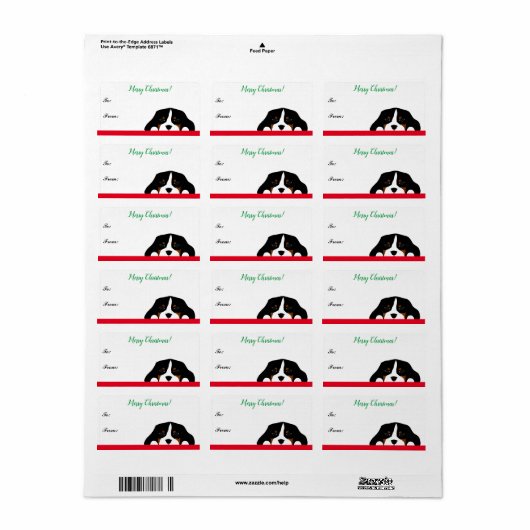 Cavalier King Charles Spaniel Label kerstcadeau (Full Sheet)