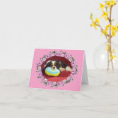 Cavalier King Charles Spaniel lege notitiekaart (Gele Bloem)