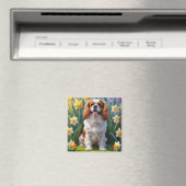 Cavalier King Charles Spaniel Lente Bloemen Magneet (Insitu (Vaatwasser))