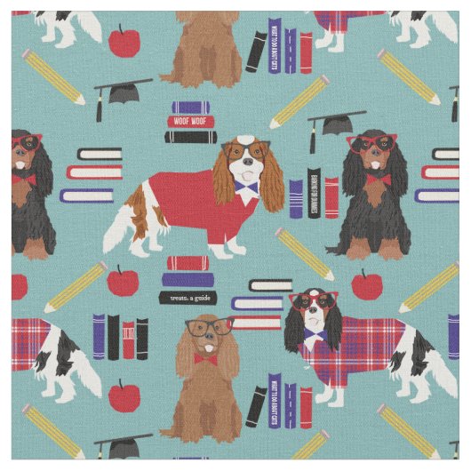 Cavalier King Charles Spaniel lerschool Stof (Close Up)