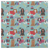 Cavalier King Charles Spaniel lerschool Stof (Swatch)