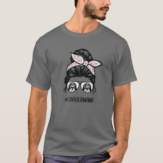Cavalier King Charles Spaniel Ma Messy Bun Hair G T-shirt (Voorkant)
