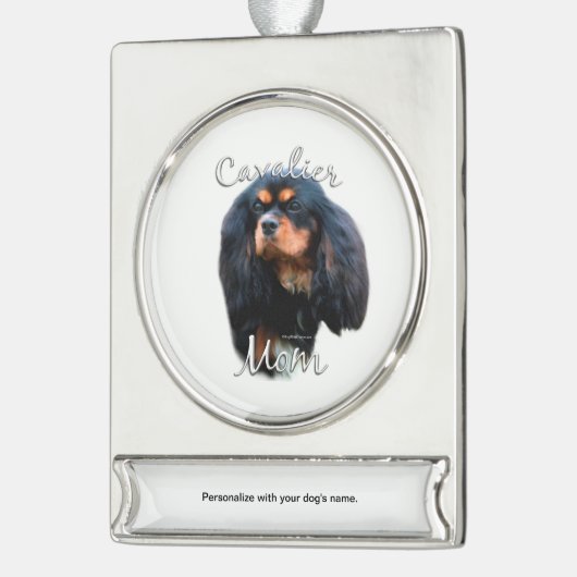Cavalier King Charles Spaniel mam 2 Verzilverd Banner Ornament (Links)