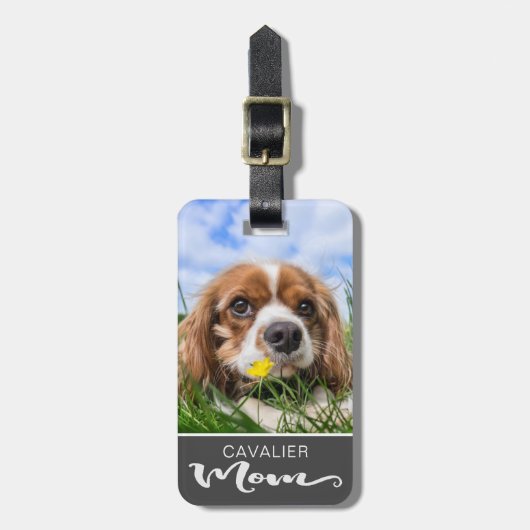 Cavalier King Charles Spaniel mam Dog's foto Bagagelabel (Voorkant verticaal)