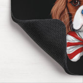 Cavalier King Charles Spaniel met Amerikaanse vlag Muismat (Hoek)