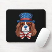 Cavalier King Charles Spaniel met Amerikaanse vlag Muismat (Met muis)