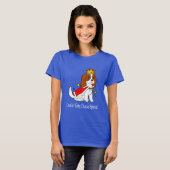 Cavalier King Charles Spaniel met Kroon en Robe T-shirt (Voorkant volledig)