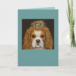 Cavalier King Charles Spaniel met nestkaart Kaart