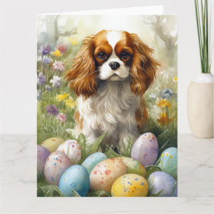 Cavalier King Charles Spaniel met paaseieren Kaart