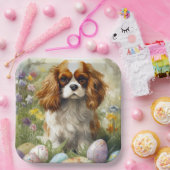 Cavalier King Charles Spaniel met paaseieren Papieren Bordje (Feest)