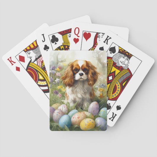 Cavalier King Charles Spaniel met paaseieren Pokerkaarten (Achterkant)