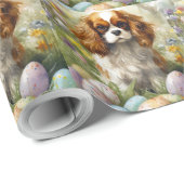 Cavalier King Charles Spaniel met Pasen Eieren Cadeaupapier (Rol Hoek)