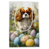 Cavalier King Charles Spaniel met Pasen Eieren Medium Cadeauzakje (Voorkant)