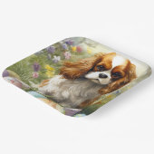 Cavalier King Charles Spaniel met Pasen Eieren Papieren Bordje (Gebogen)