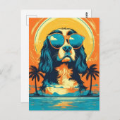 Cavalier King Charles Spaniel met zonnebril Briefkaart (Voorkant / Achterkant)