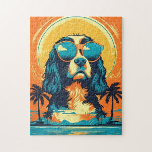 Cavalier King Charles Spaniel met zonnebril Legpuzzel