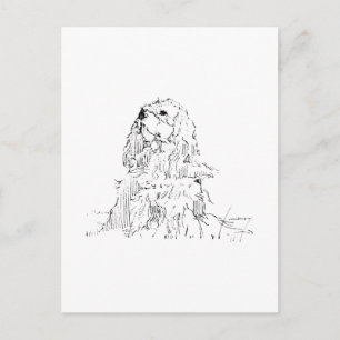 Cavalier King Charles Spaniel, Minimalistische Kun Briefkaart