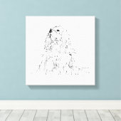 Cavalier King Charles Spaniel, Minimalistische Kun Canvas Afdruk (Insitu (Houten vloer))